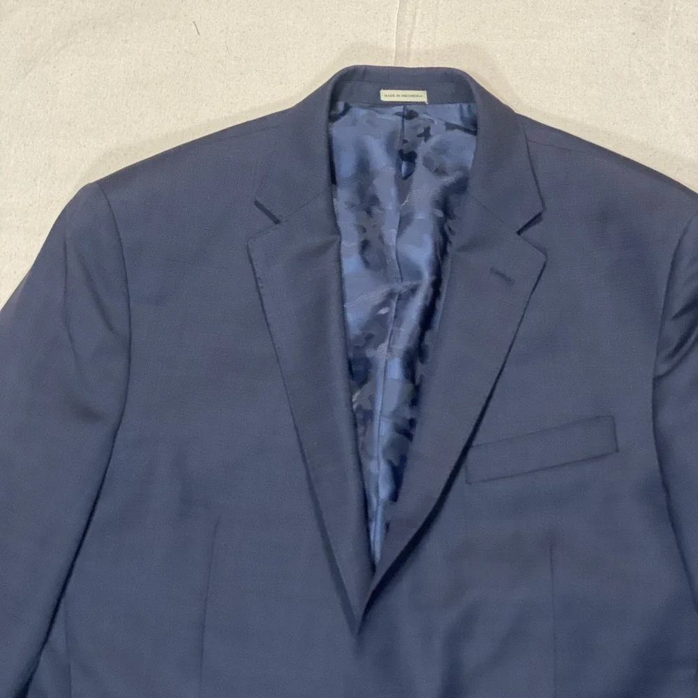 Joseph Abboud Blazer Mens 42L Blue Mazzotto Super 120s Wool Jacket Slim Fit